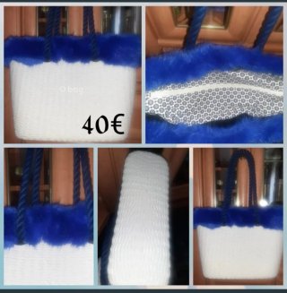 Bolso O bag Blanco y Azul