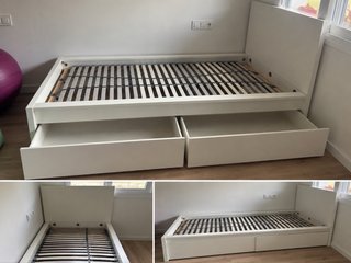 Cama Individual IKEA MALM Blanca con 2 Cajones