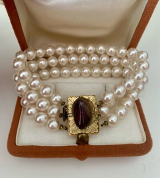 Pulsera de Perlas Majorica con Cierre Amatista 60s
