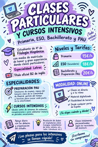 Clases particulares online-Primaria, ESO.....