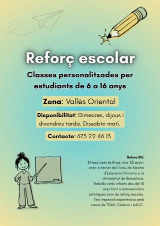 Classes de repàs/reforç escolar