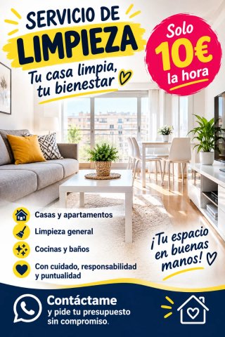 Ofrezco servicios de limpieza para casas y apartam