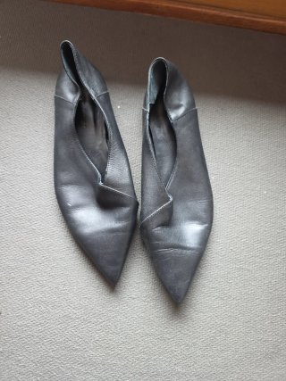 Bailarinas AD Negras de Piel. Poco uso