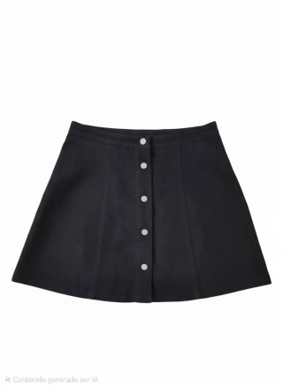 Falda de terciopelo negra H&M