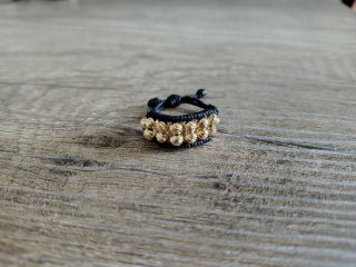 Anillo balín diamantado, oro laminado 1
