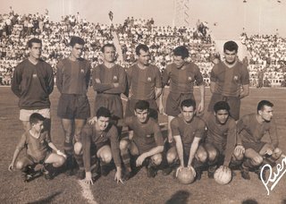 Foto postal CF Barcelona Trofeo Carranza 1961