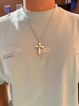 Collar Cruz acero inoxidable