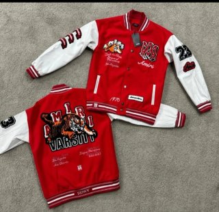 Chaqueta Varsity Amiri Roja y Blanca