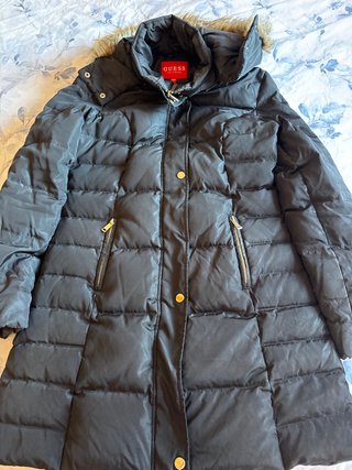 Plumífero tres cuartos GUESS negro