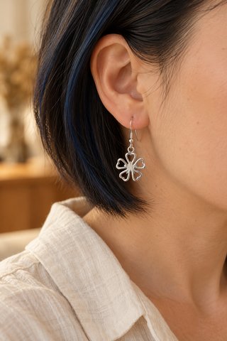 Pendientes de Plata con Flores Caladas