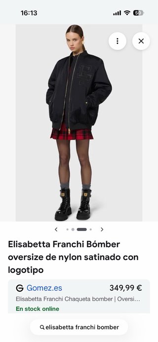 Cazadora Bomber Elisabetta Franchi Negra