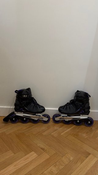 Patines en línea negros y morados talla 39