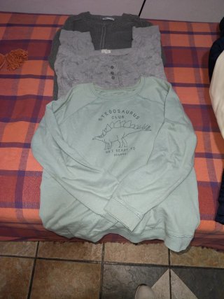 Pijama largo verde y gris largo Y rebeca Gris