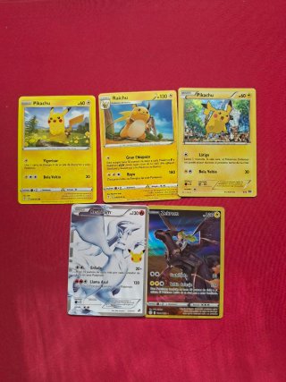 Lote de 5 Cartas Pokémon