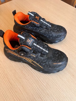 Zapatos de seguridad KCAQ negros y naranjas