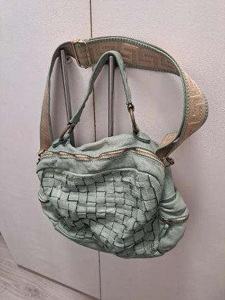 Bolso de Piel Trenzado Verde