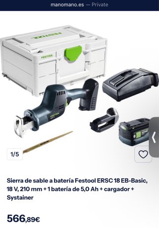 Sierra de sable a batería Festool ERSC 18