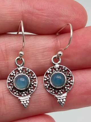 Pendientes de Plata de Ley 925 y Calcedonia