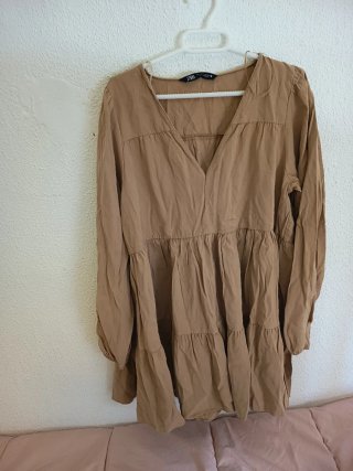 Vestido Zara Beige