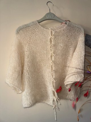 Jersey de punto calado blanco