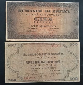 2 Reproducciones de Billetes de Burgos