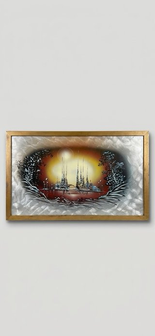 Quadro in metallo con cornice dorata