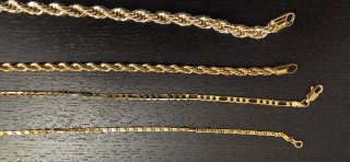 Set de 4 Cadenas de Acero y 2 colgante cruz cristo