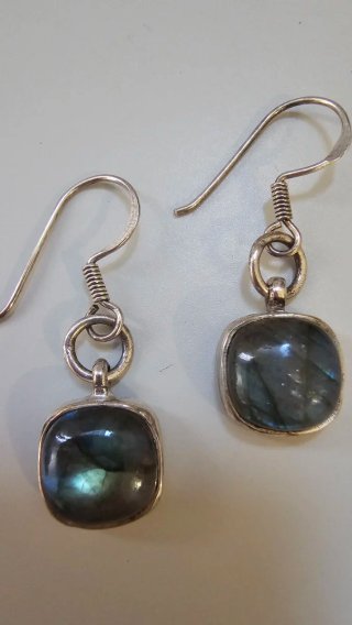 Pendientes de Plata de Ley y Labradorita