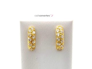pendientes oro 18k con piedra con circonita