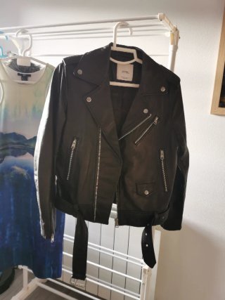 Chaqueta de piel ovino Mango negra