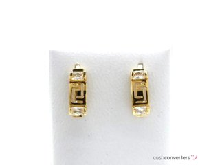 pendientes oro 18k con piedra con circonita
