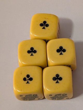 Juego Dados Póker Años 50 Cubilete Cuero