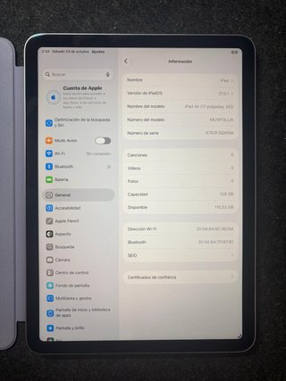 iPad Air 11" M2 128GB WiFi Morado + Funda Apple