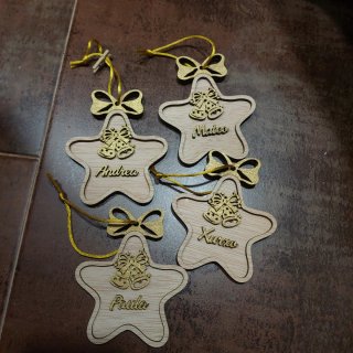 4 Adornos Navideños Personalizados para Teia