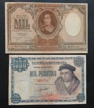 2 Reproducciones de Billetes Banco de España