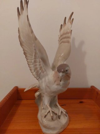 Antigua Figura Águila Porcelana Lladró / Rosal