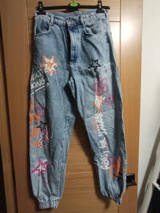 Pantalones Vaqueros Largos con Estampados