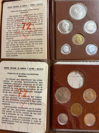 Cartera de Pruebas Numismáticas 1972
