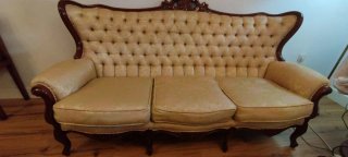 Sofá 3 plazas y 2 sillones estilo Luis XV
