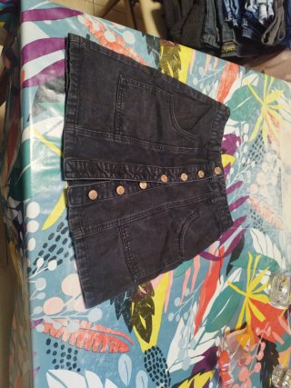 Falda Tejana Negra Stradivarius Talla 34