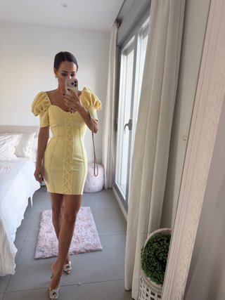 Vestido Bandage Amarillo Talla XS