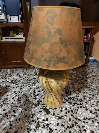 Lámpara Vintage con Pantalla Estampada
