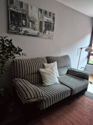 Sofá de Tela Estampado a Rayas