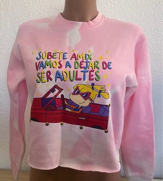 Sudadera Crop Top Rosa Rugrats