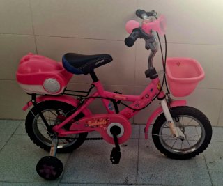 Bicicleta Infantil Rosa con Cesta y Maletero