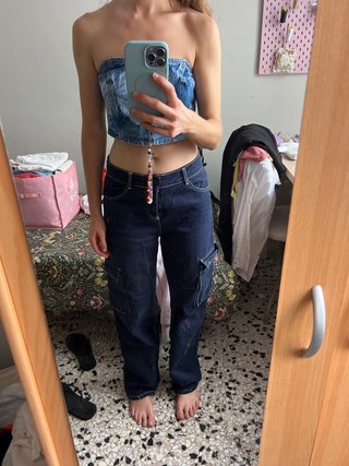 Pantalones Cargo Azules