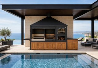 Barbacoa de hierro chimeneas para jardín