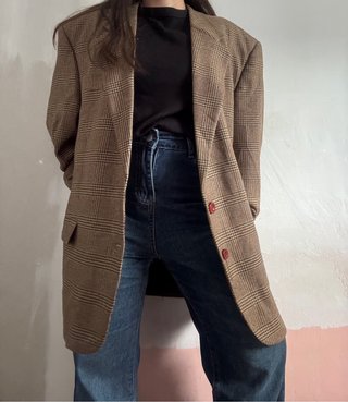 Blazer Oversize Massimo Dutti Tartán
