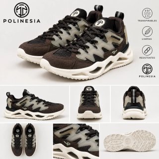 Zapatillas Polinesia Negras y Beige