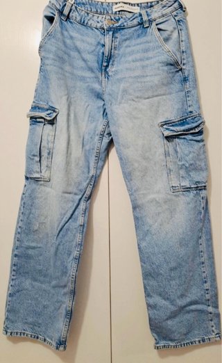 Pantalón Cargo Bershka Azul Talla M